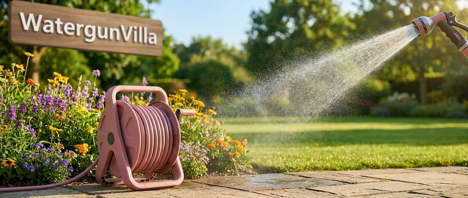 Rose Pink Garden Hose Reel Hero Banner