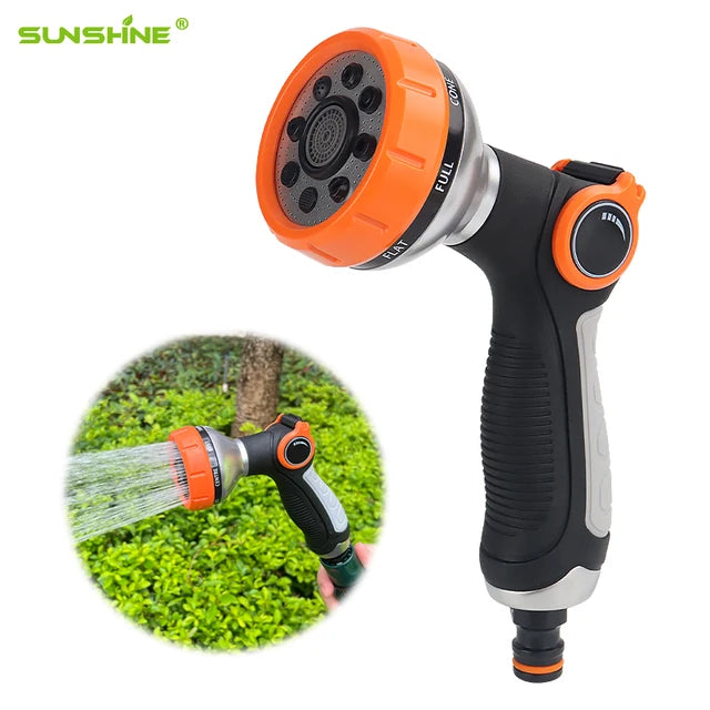 Melnor RelaxGrip 8-Pattern Metal Garden Hose Nozzle - Ergonomic Thumb Control